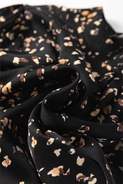 Printed Mock Neck Balloon Sleeve Blouse for Women - Selvanelle