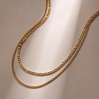Stainless Steel Double-Layered Necklace for Elegant Style - Selvanelle