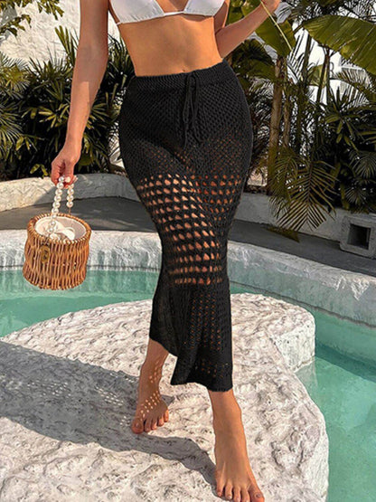 Tied Hollow Out Cover-Up Skirt - Selvanelle