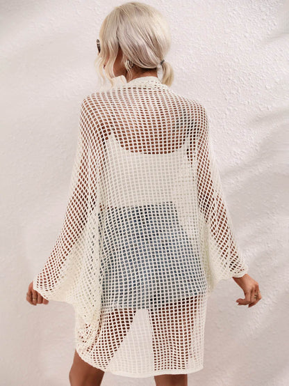 Openwork Open Front Longline Cover Up - Selvanelle