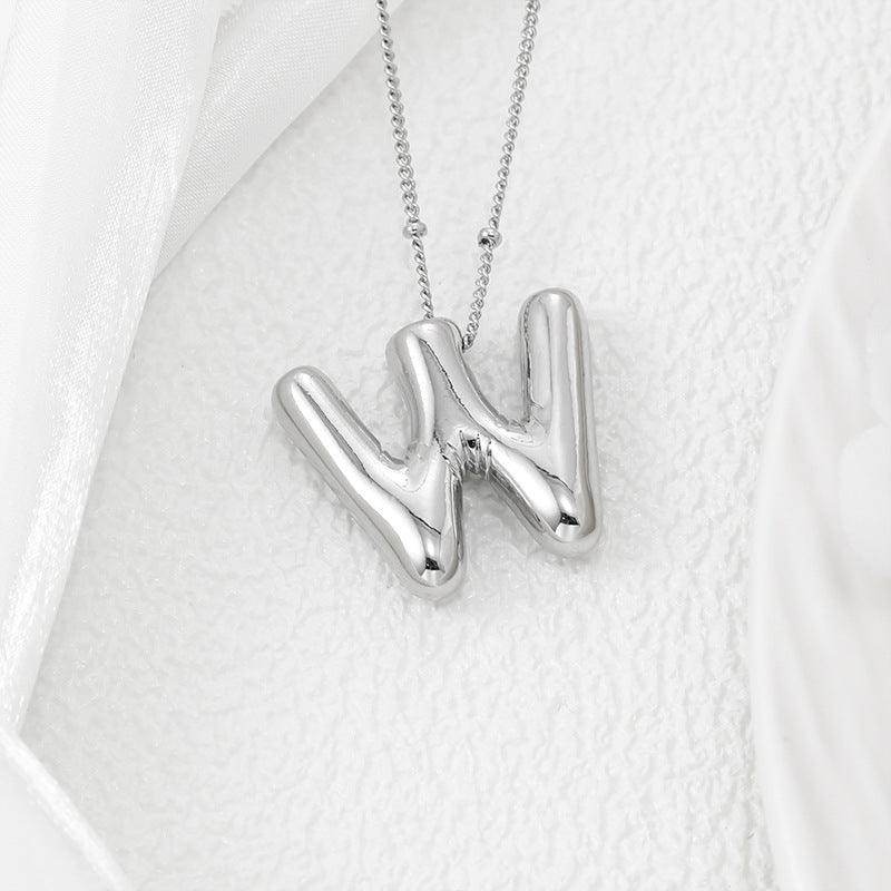 Copper Bubble Letter Pendant Necklace for Stylish Personalization - Selvanelle