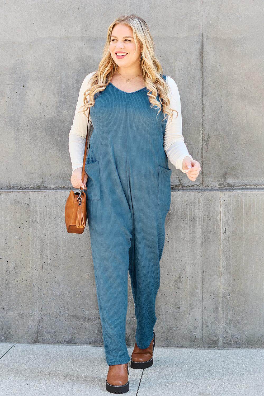 Double Take Full Size Sleeveless Straight Jumpsuit for Women - Selvanelle
