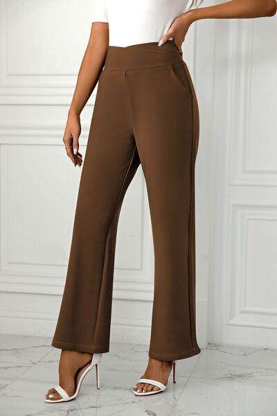 High Waist Straight Leg Pants for Women in Various Sizes - Selvanelle