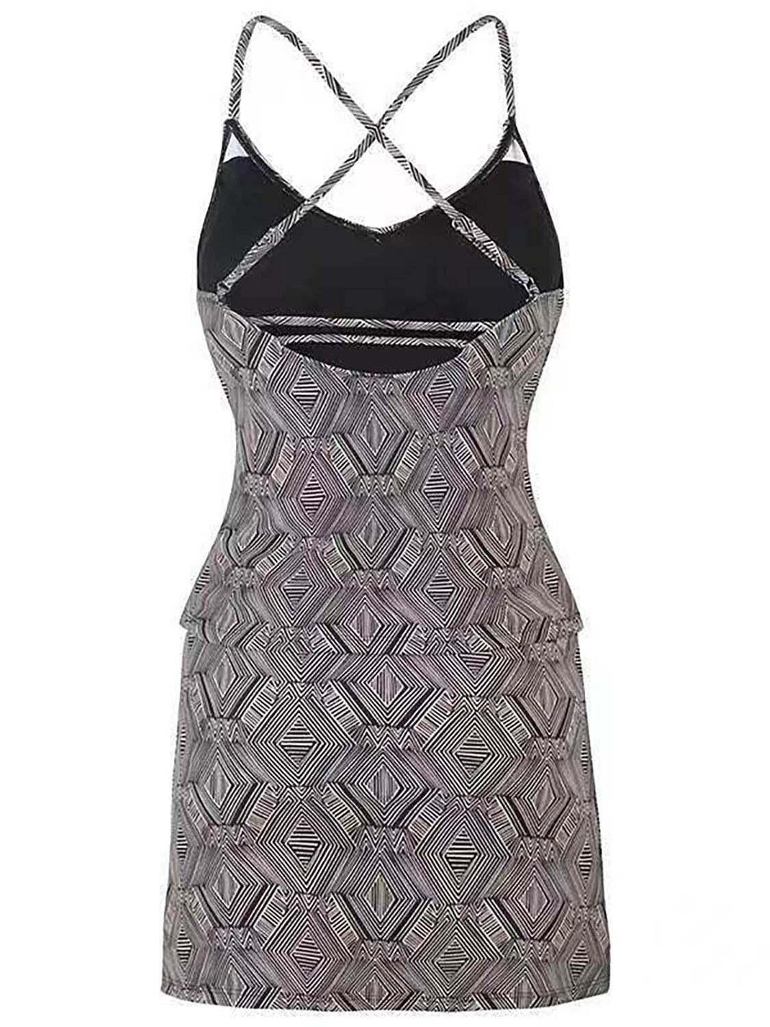 V-Neck Spaghetti Strap Top and Skirt Swim Set - Selvanelle
