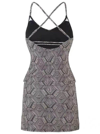 V-Neck Spaghetti Strap Top and Skirt Swim Set - Selvanelle