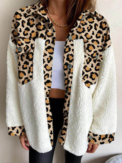 Fuzzy Button Up Long Sleeve Jacket for Cozy Style - Selvanelle