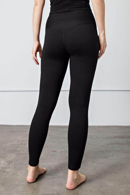 Faith Apparel High Waist Wide Waistband Leggings for Comfort - Selvanelle
