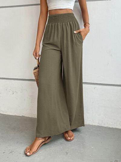 Perfee Wide Leg Pants with Pockets for Women Stylish Comfort - Selvanelle