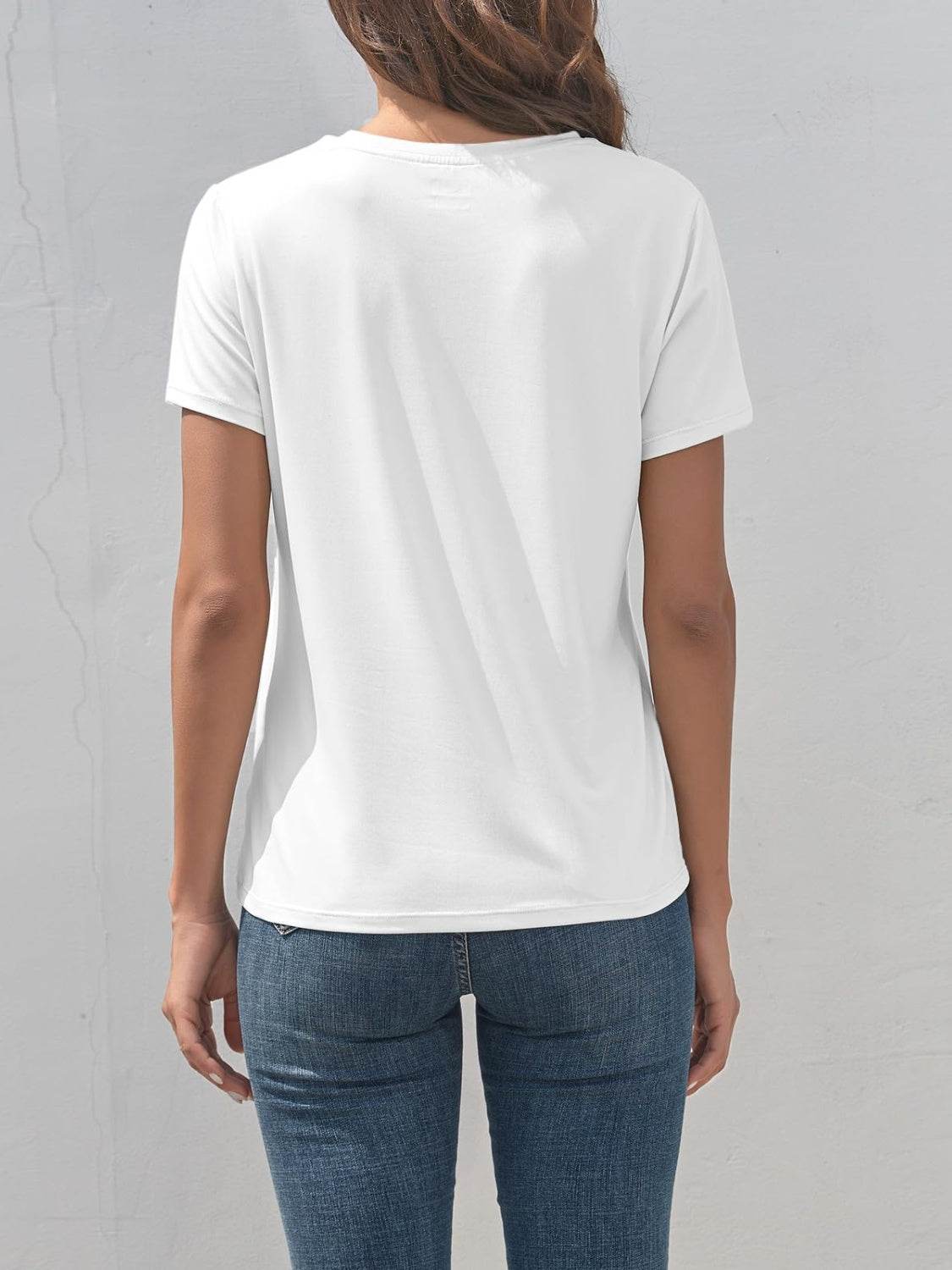Graphic Round Neck Short Sleeve T-Shirt - Selvanelle