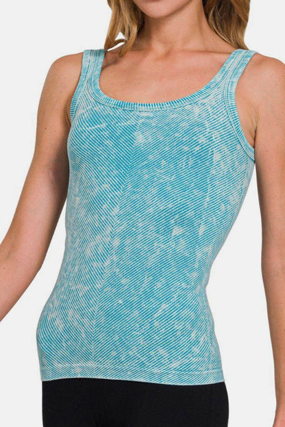 Zenana Ribbed Scoop Neck Tank for Versatile Style - Selvanelle