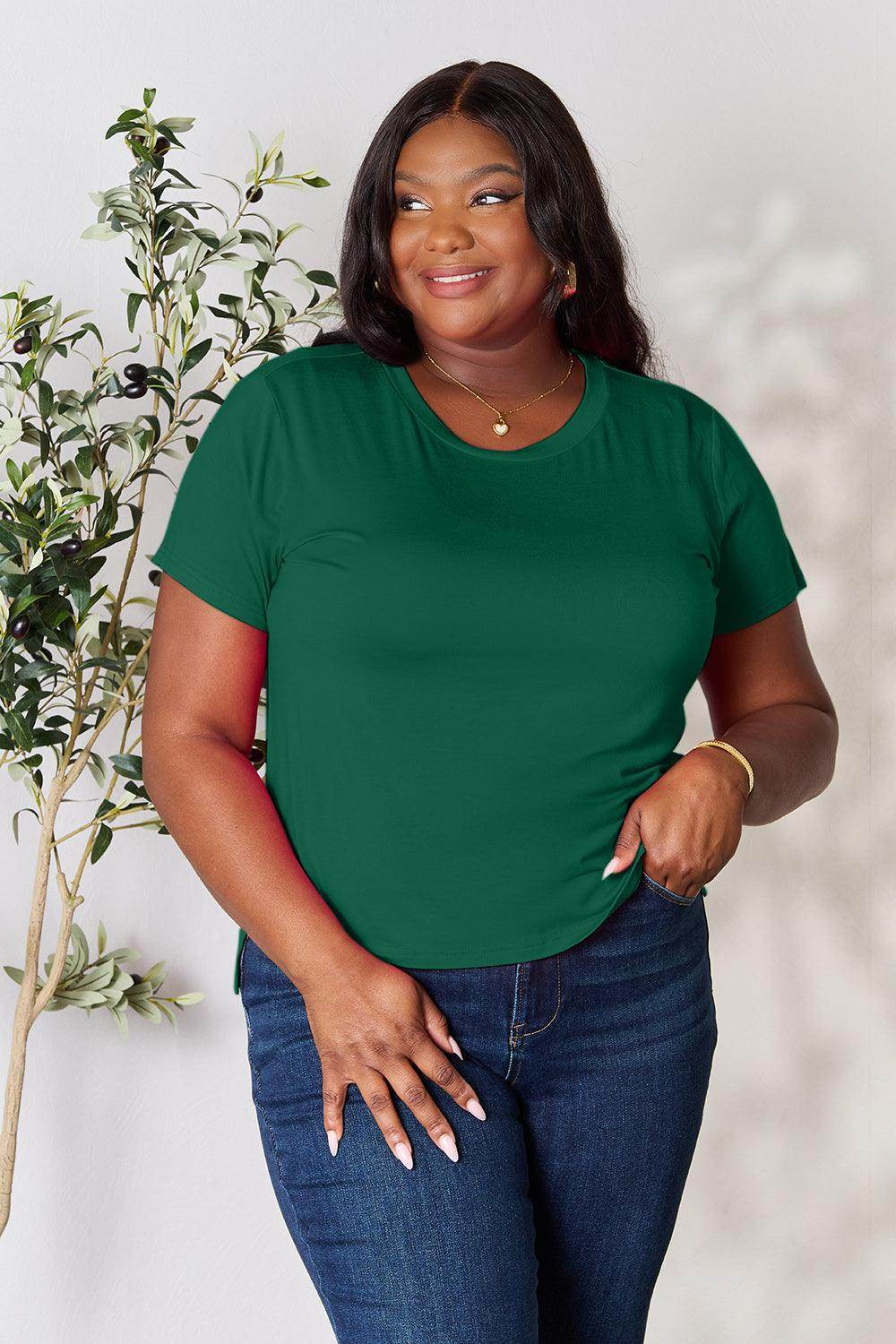 Basic Bae Full Size Round Neck Short Sleeve T-Shirt for Women - Selvanelle