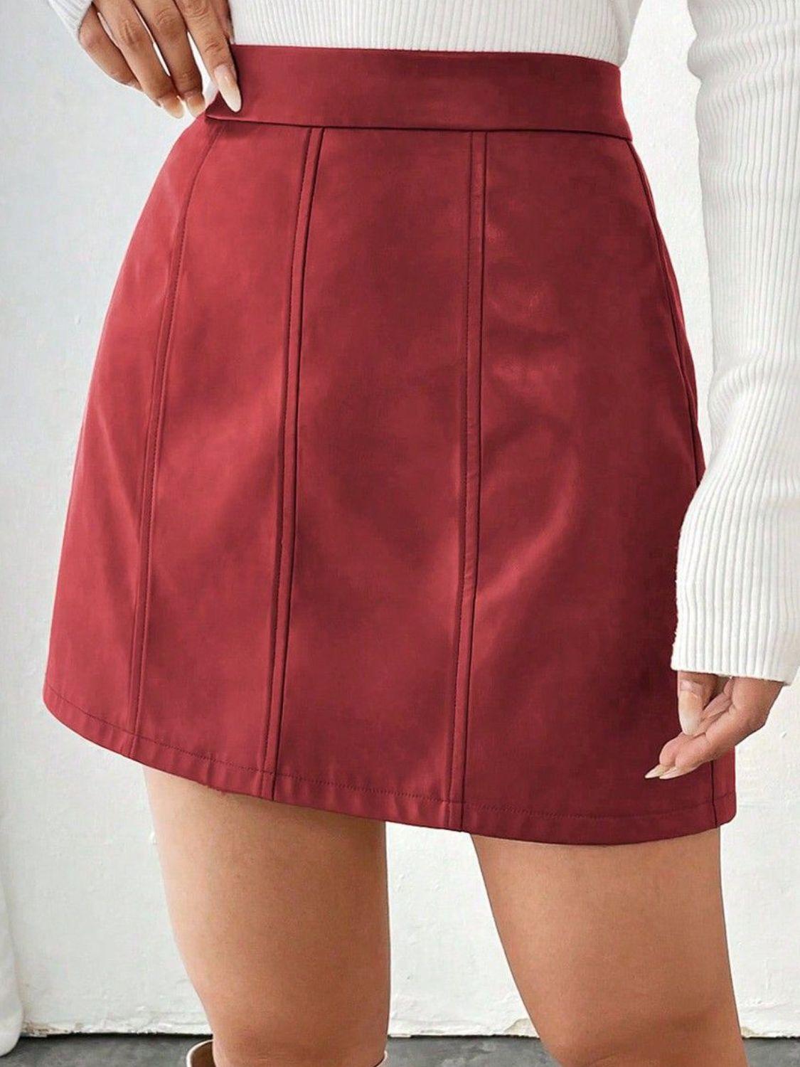 Mini Skirt with Zipper for Women in Various Sizes