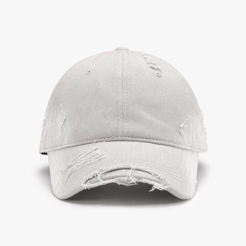 Distressed Adjustable Cotton Hat for Casual Stylish Wear - Selvanelle