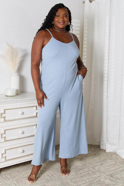 Basic Bae Full Size Spaghetti Strap V-Neck Jumpsuit Dress - Selvanelle
