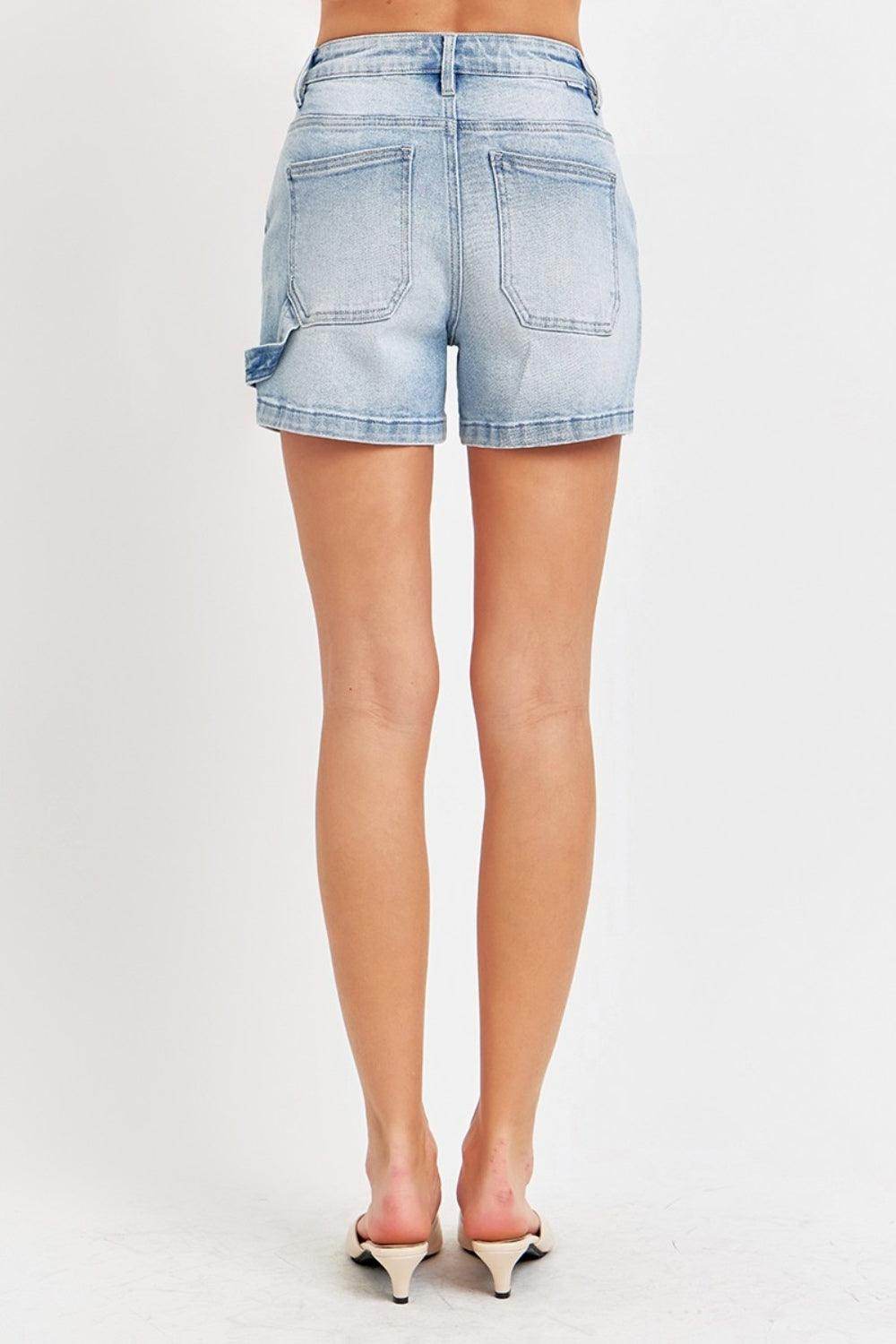 Risen Full Size High Rise Denim Shorts for Women Stylish - Selvanelle