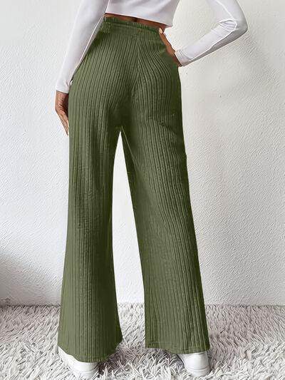 Ribbed High Waist Pants for Women in Various Sizes - Selvanelle
