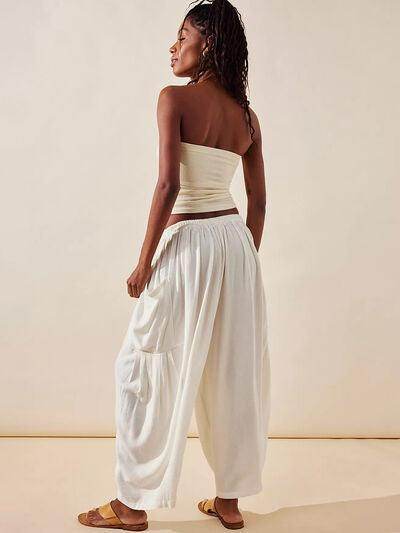 Full Size Wide Leg Pants with Pockets for Women - Selvanelle