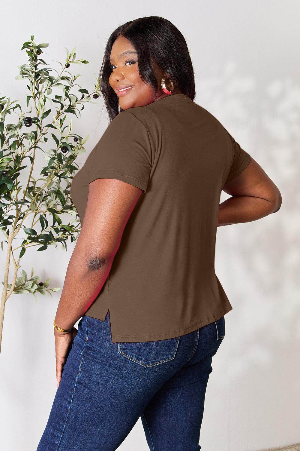 Basic Bae Full Size Round Neck Short Sleeve T-Shirt for Women - Selvanelle
