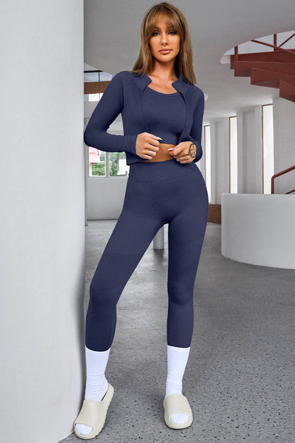 Tank Cropped Active Top and Pants Set - Selvanelle