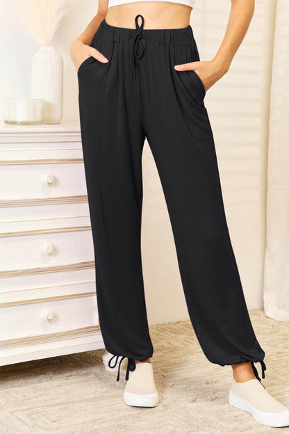 Basic Bae Full Size Soft Rayon Drawstring Pants with Pockets - Selvanelle