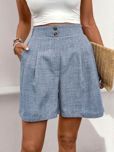 Perfee Frill Shorts with Pockets for Women Stylish Comfort - Selvanelle