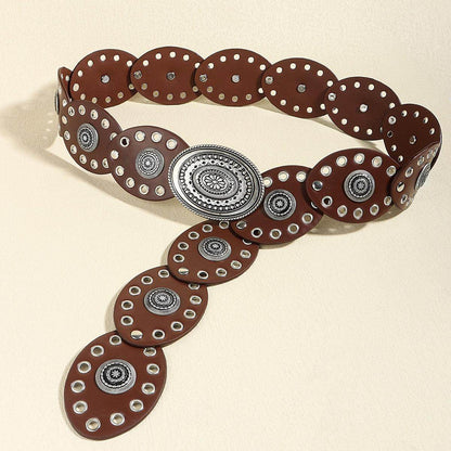 Stylish Oval PU Belt for Men and Women Casual Wear - Selvanelle
