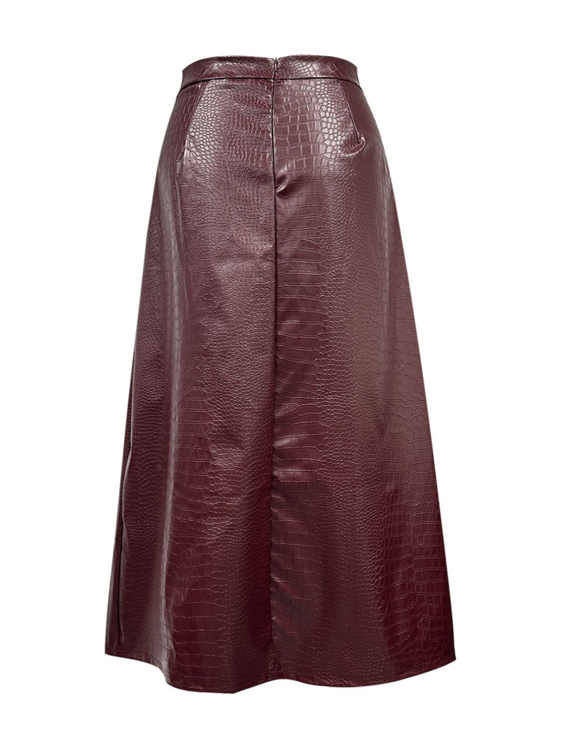 High Waist Midi Skirt for Women with Opaque Style