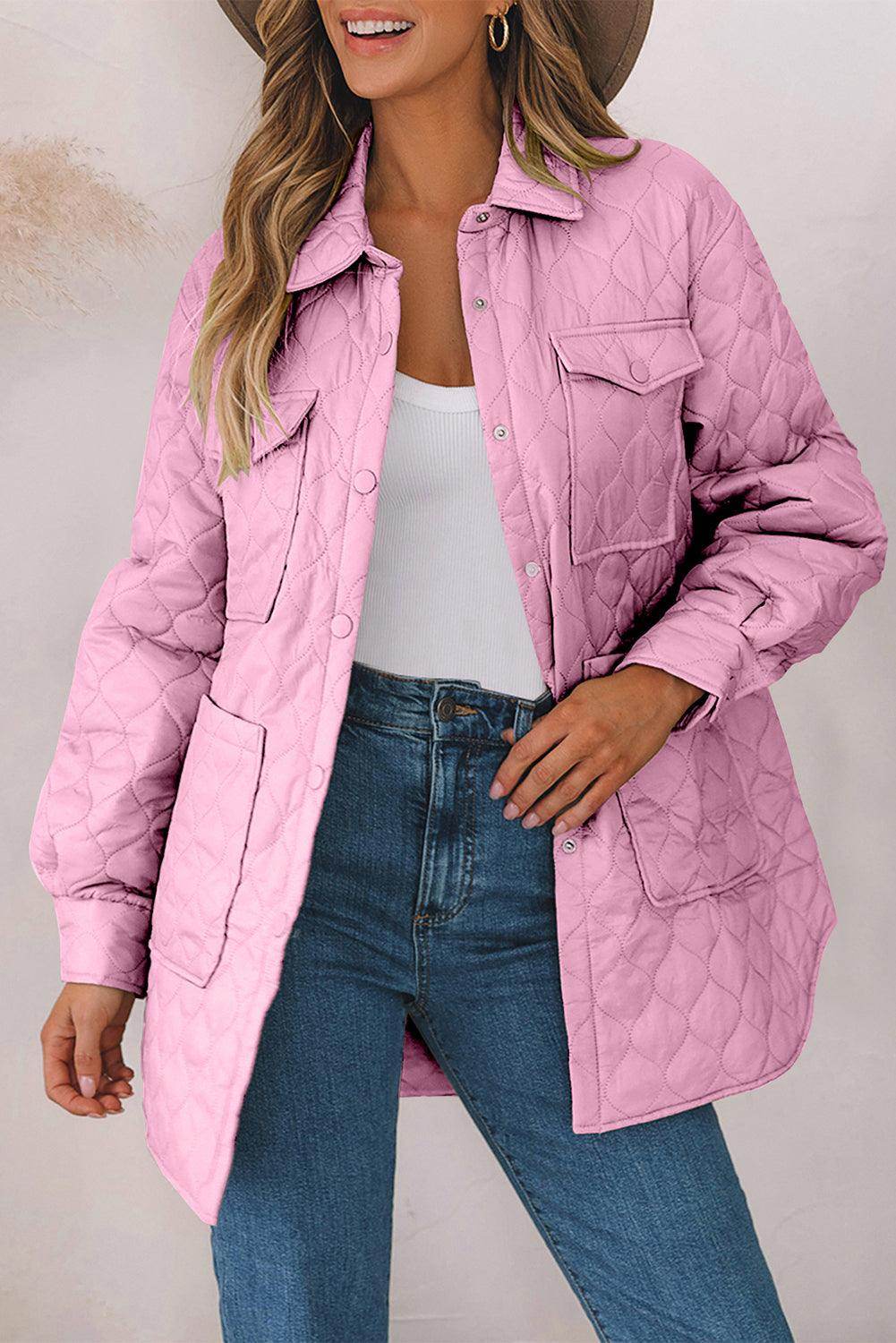 Snap Down Collared Winter Coat for Stylish Warmth - Selvanelle