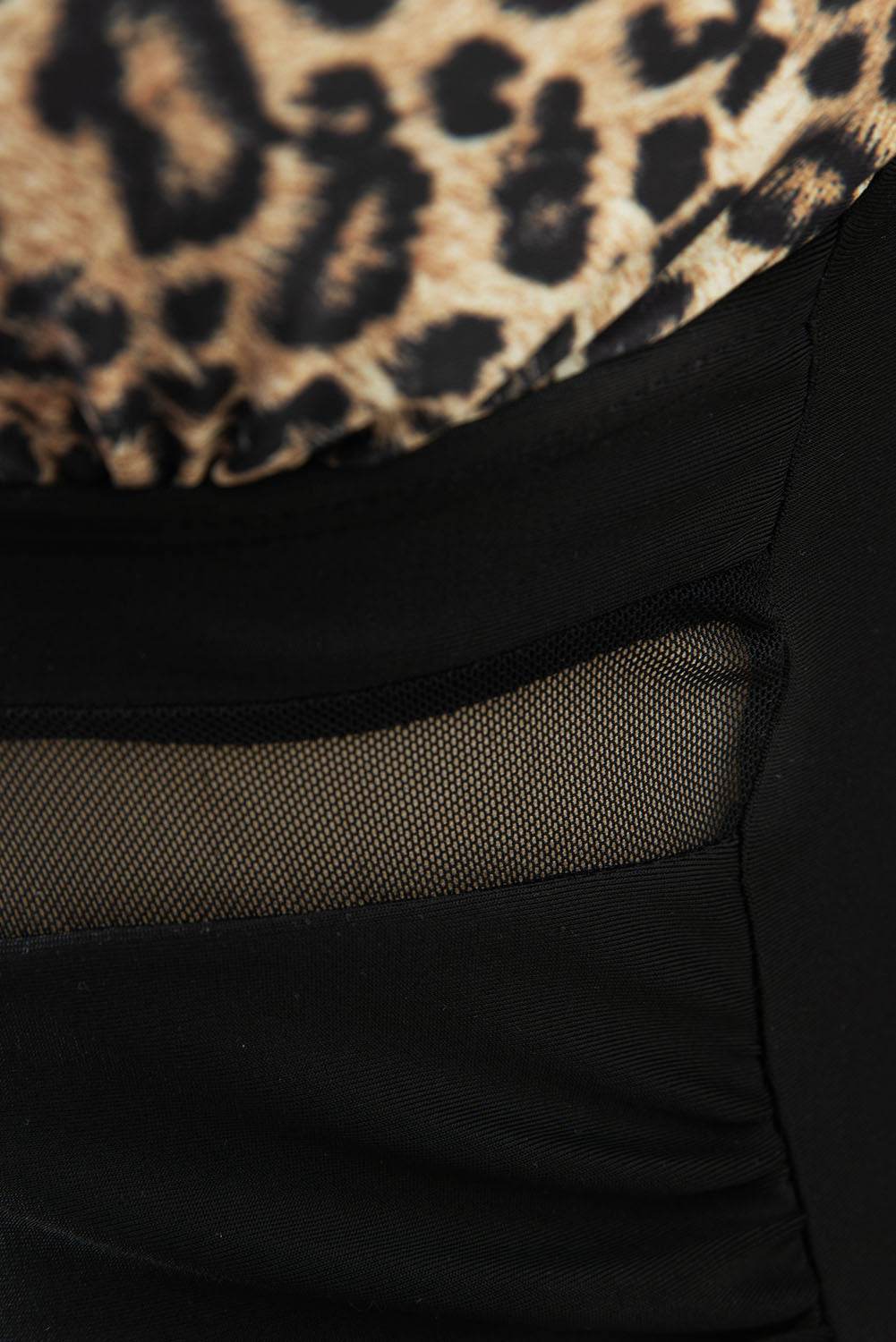 Leopard V-Neck Wide Strap One-Piece Swimwear - Selvanelle