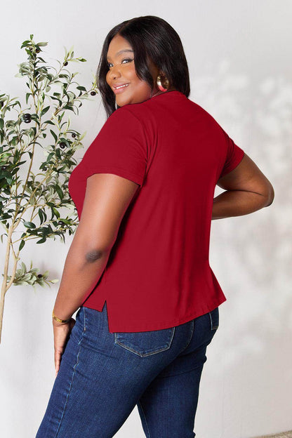Basic Bae Full Size Round Neck Short Sleeve T-Shirt for Women - Selvanelle