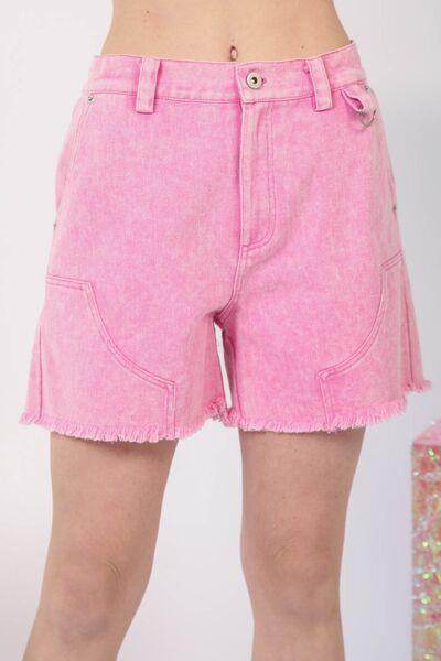 Very J Washed Raw Hem Denim Shorts for Stylish Summer Wear - Selvanelle
