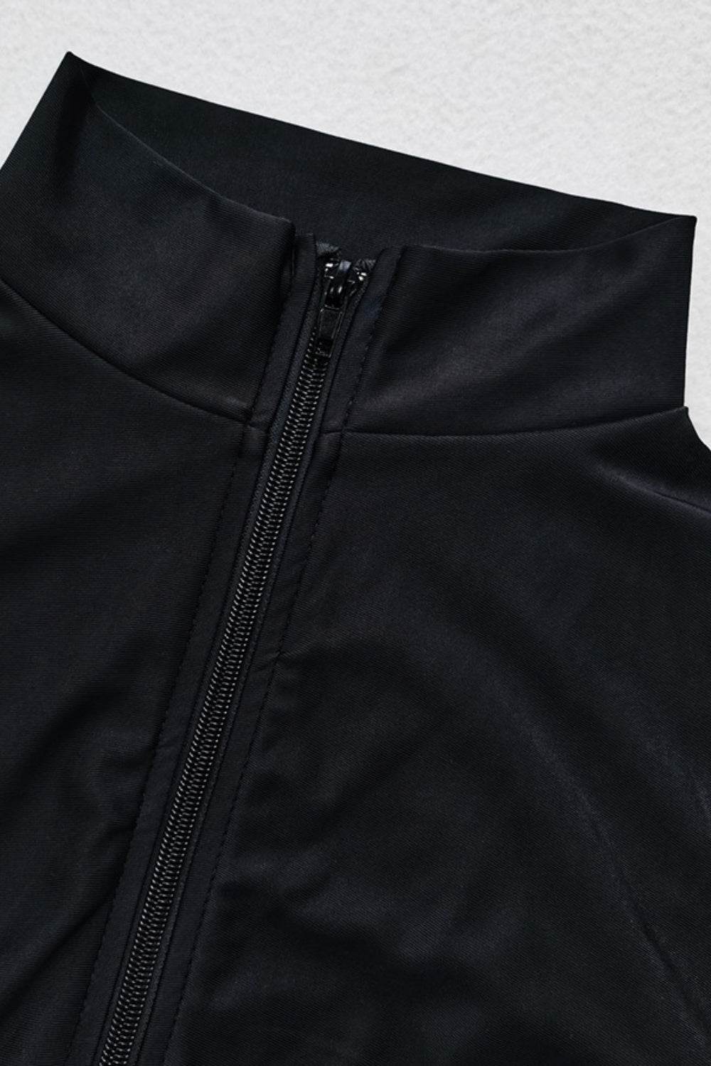 Zip Up Long Sleeve One-Piece Swimwear - Selvanelle