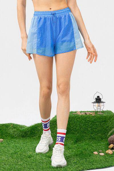 Color Block Drawstring Active Shorts for Comfort and Style - Selvanelle