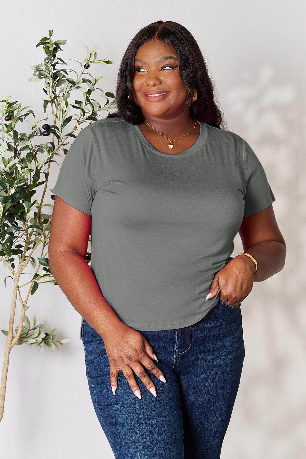 Basic Bae Full Size Round Neck Short Sleeve T-Shirt for Women - Selvanelle