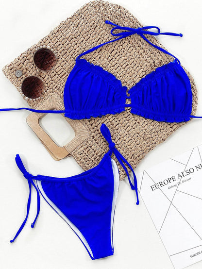 Frill Trill Halter Neck Bikini Set - Selvanelle