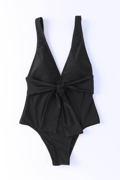 Plunge Wide Strap One-Piece Swimwear - Selvanelle