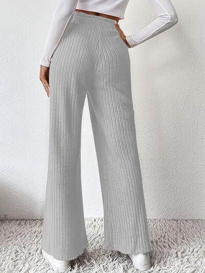 Ribbed High Waist Pants for Women in Various Sizes - Selvanelle