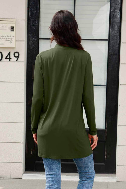 Basic Bae Full Size Open Front Long Sleeve Cardigan with Pockets - Selvanelle