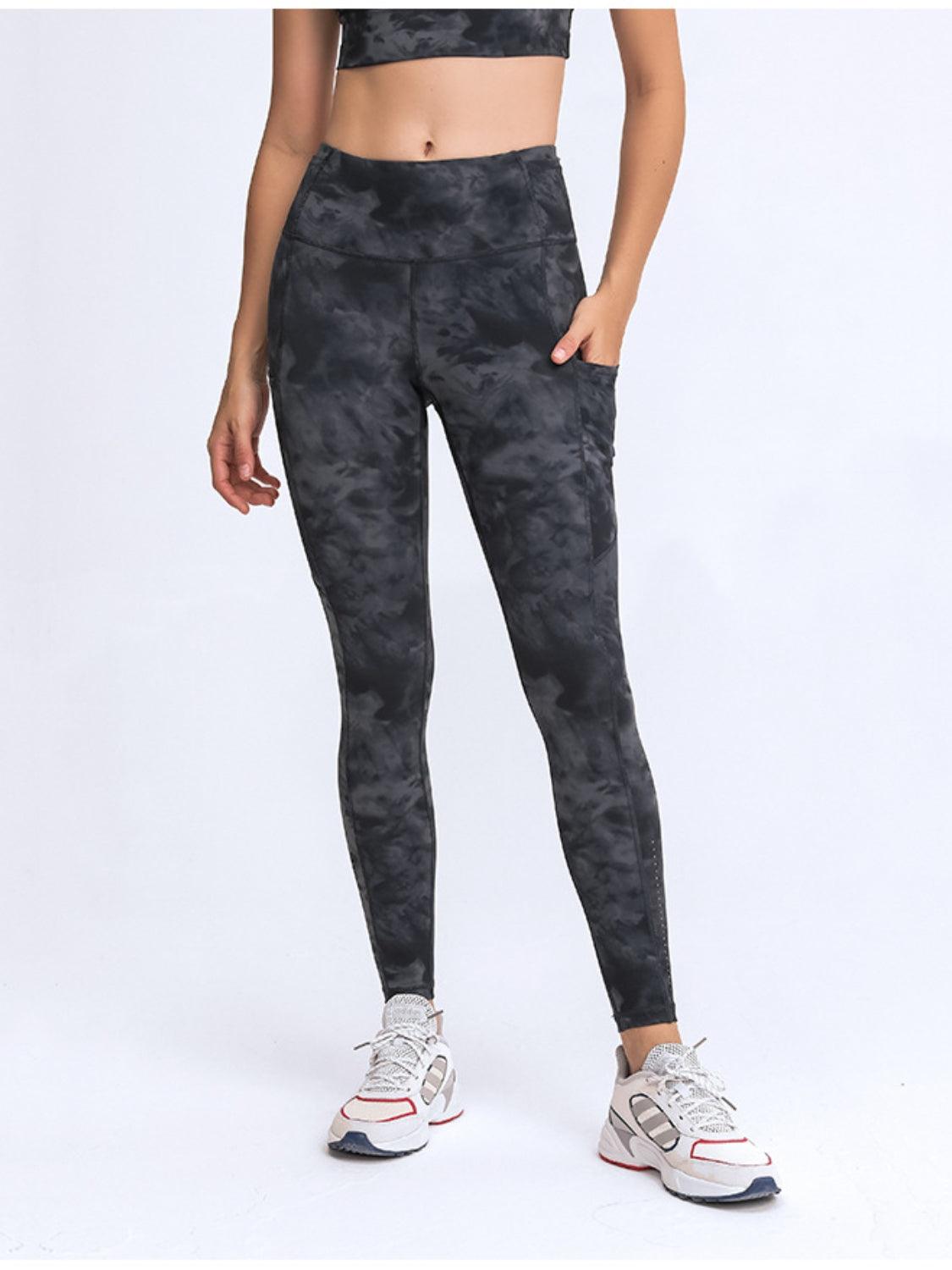 Millennia Wide Waistband Leggings with Pockets for Women