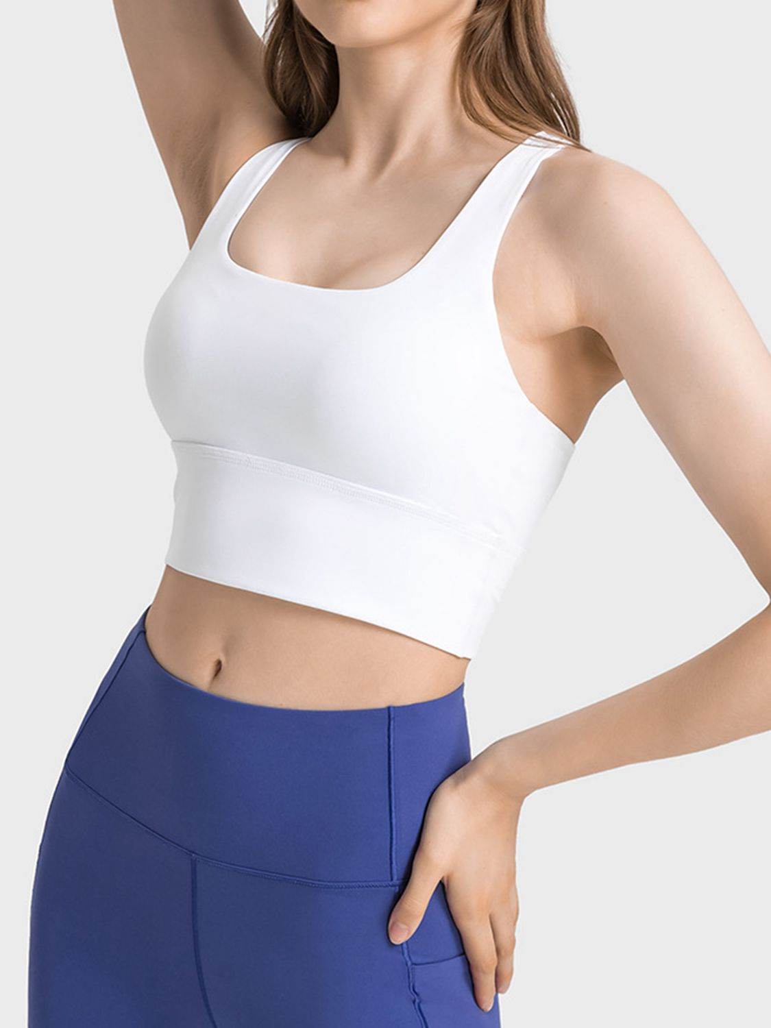 Millennia Scoop Neck Crisscross Straps Sports Bra - Selvanelle