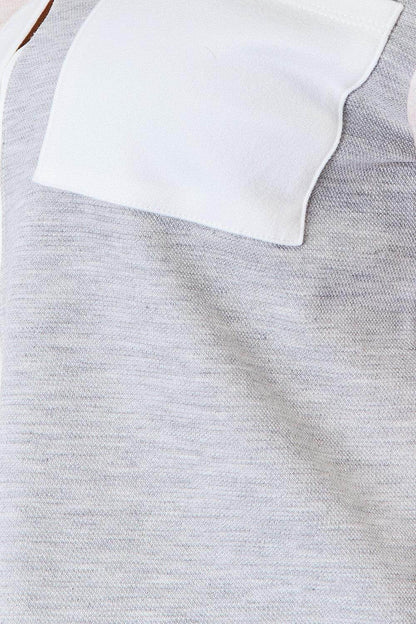Double Take Color Block Curved Hem Shirt for Women - Selvanelle