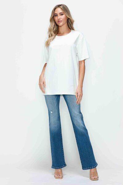 Bytos Full Size Distressed High Rise Jeans With Pockets - Selvanelle
