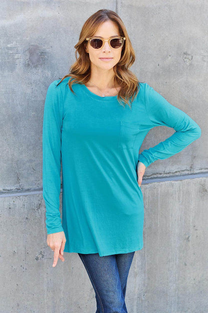 Basic Bae Full Size Round Neck Long Sleeve Top for Women - Selvanelle