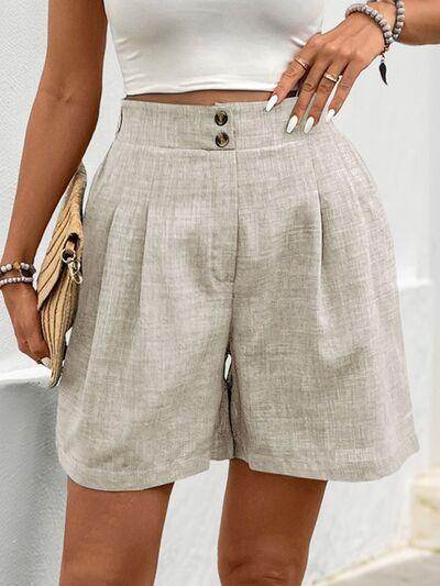 Perfee Frill Shorts with Pockets for Women Stylish Comfort - Selvanelle