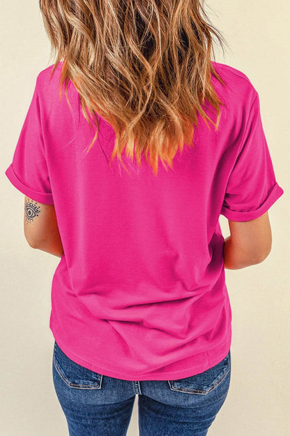 Rabbit Graphic Round Neck Short Sleeve T-Shirt - Selvanelle