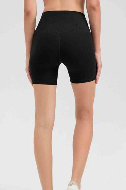 Wide Waistband Slim Fit Sports Shorts for Active Lifestyle - Selvanelle