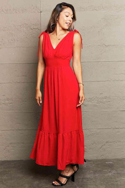 Perfee Drawstring V-Neck Sleeveless Dress for Women - Selvanelle