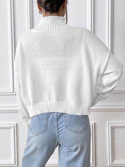 Bow Turtleneck Long Sleeve Sweater for Women Fashion - Selvanelle