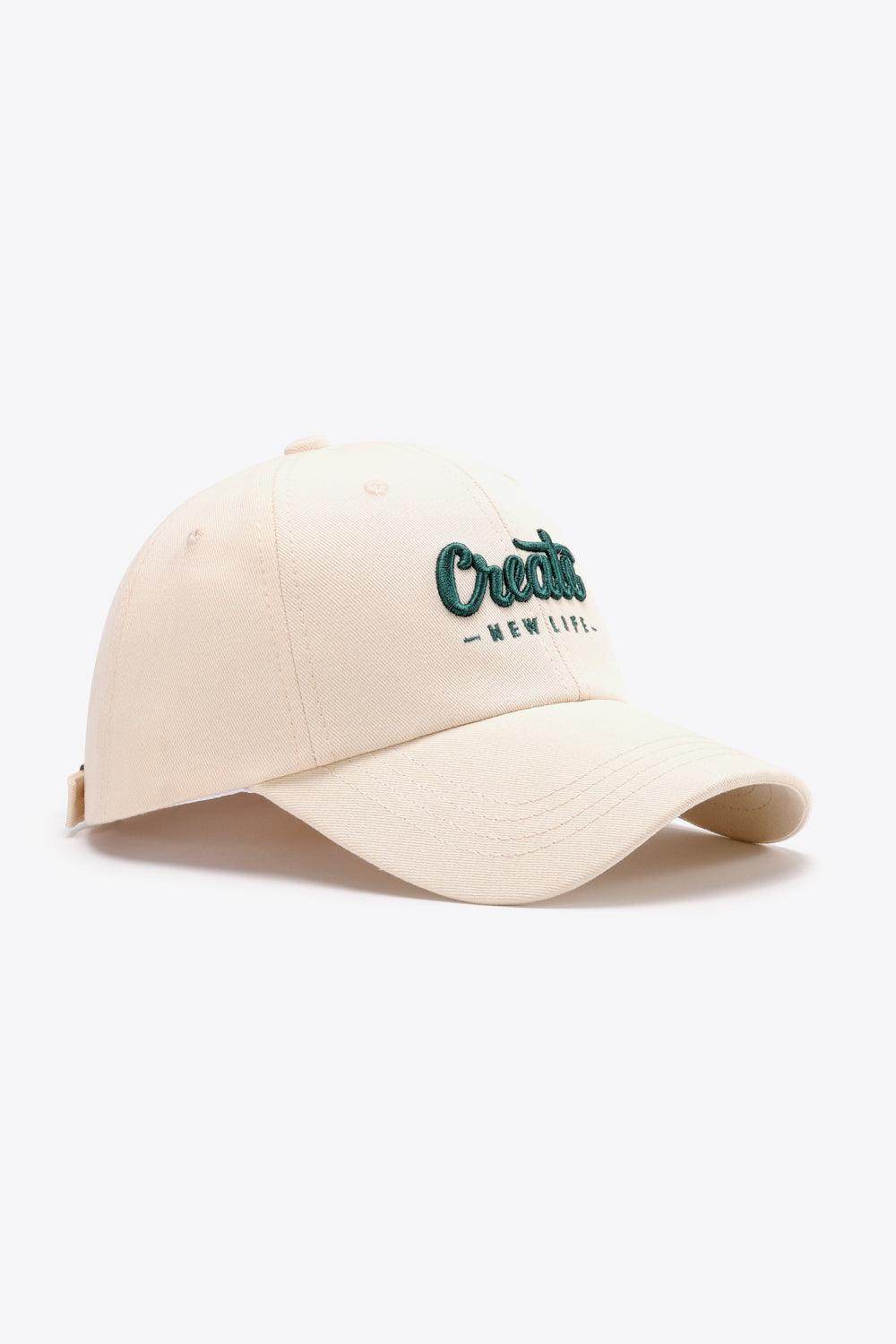 CREATE NEW LIFE Adjustable Cotton Baseball Cap for All Sizes - Selvanelle