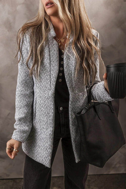 Open Front Long Sleeve Jacket for Women Casual Wear - Selvanelle